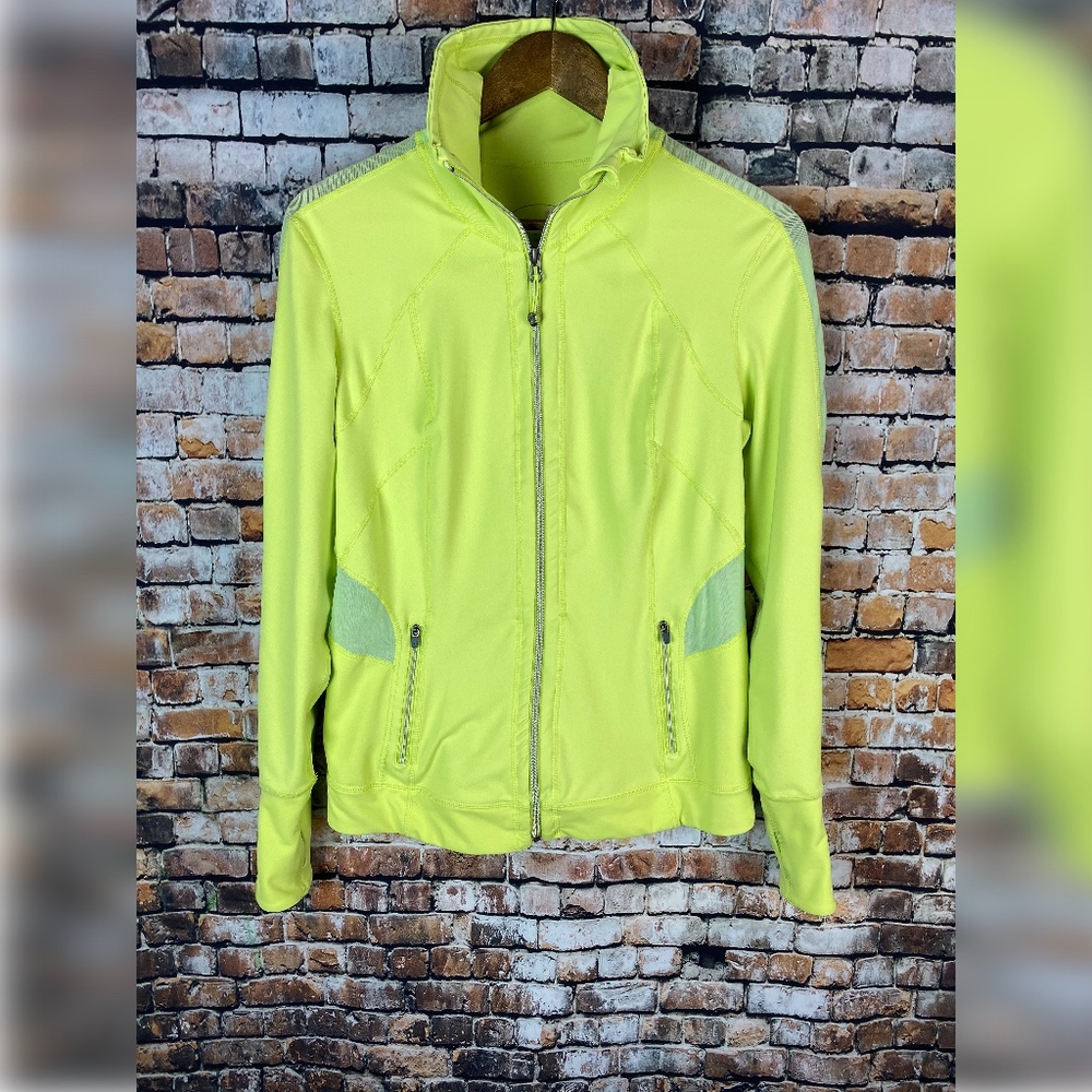 Tangerine Full Front Zip Green Jacket Sz Med